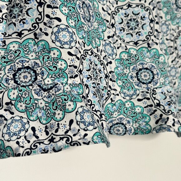 LOFT| Paisley Ruffle Wrap Skirt | Blue | Size: 6 - Picture 7 of 10